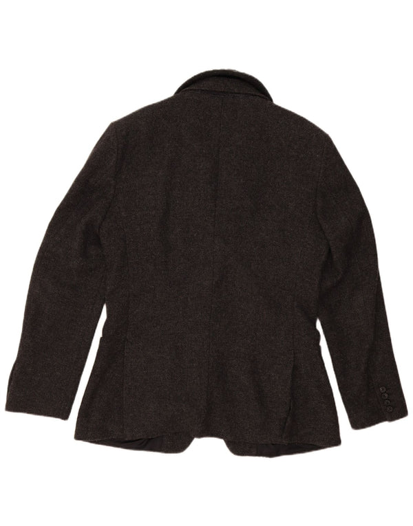 Benetton Chaqueta Americana De 2 Botones IT 50 Large De Lana Gris Moteada