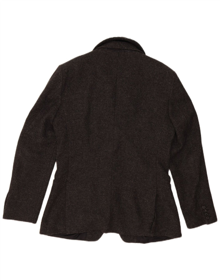Benetton Chaqueta Americana De 2 Botones IT 50 Large De Lana Gris Moteada