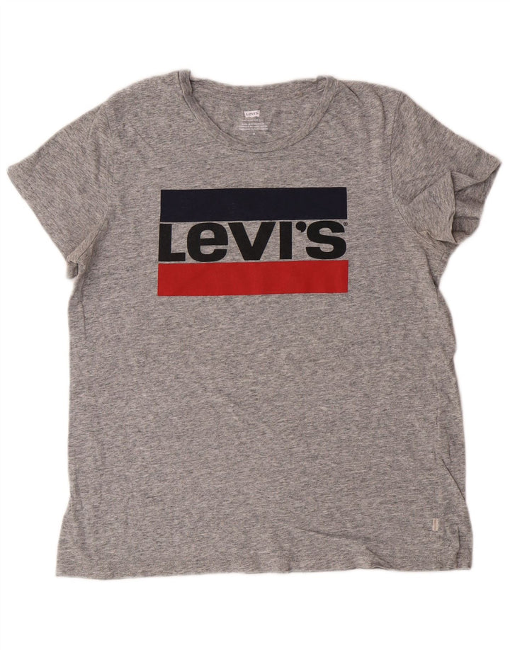 Levi's Camiseta gráfica para mujer Top UK 44 Gris medio moteado