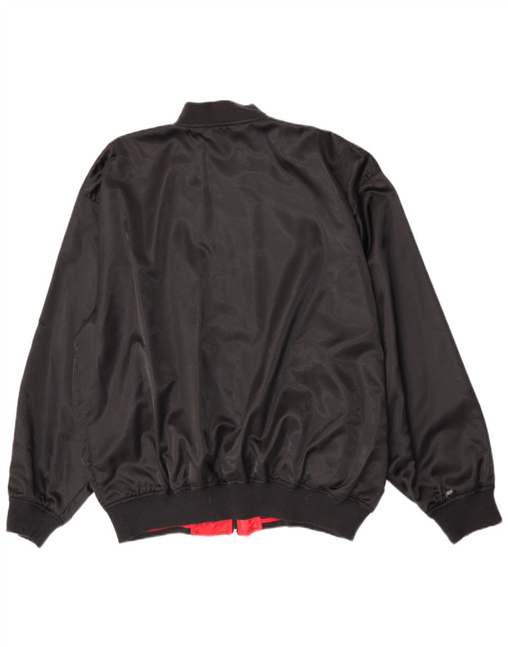 Vintage hombres chaqueta reversible Reino Unido 42 XL negro colorblock