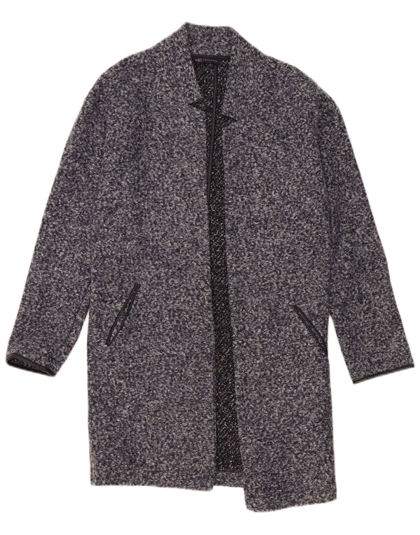 Marks & Spencer Abrigo abierto para mujer UK 8 Small Poliéster moteado azul marino