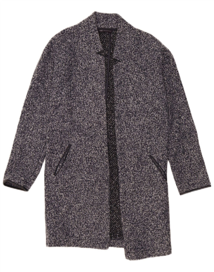 Marks & Spencer Abrigo abierto para mujer UK 8 Small Poliéster moteado azul marino