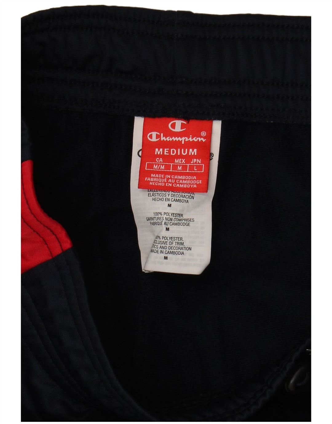 Champion Pantalones De Chándal Para Hombre Poliéster Color Block Azul Marino Medio