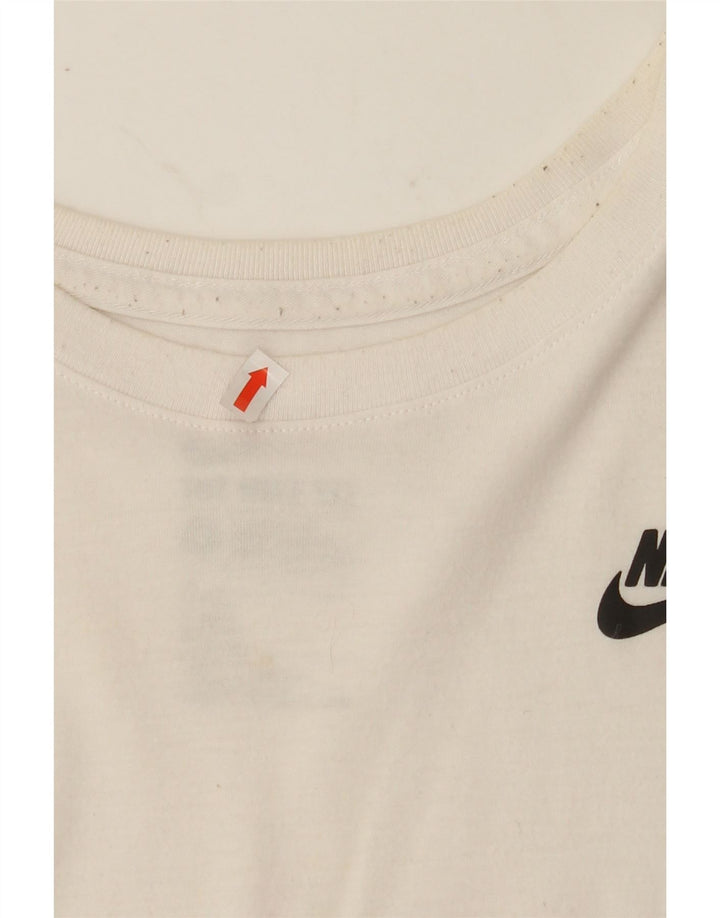 NIKE Mens Athletic Cut T-Shirt Top Large White Vintage Nike and Second-Hand Nike from Messina Hembry 