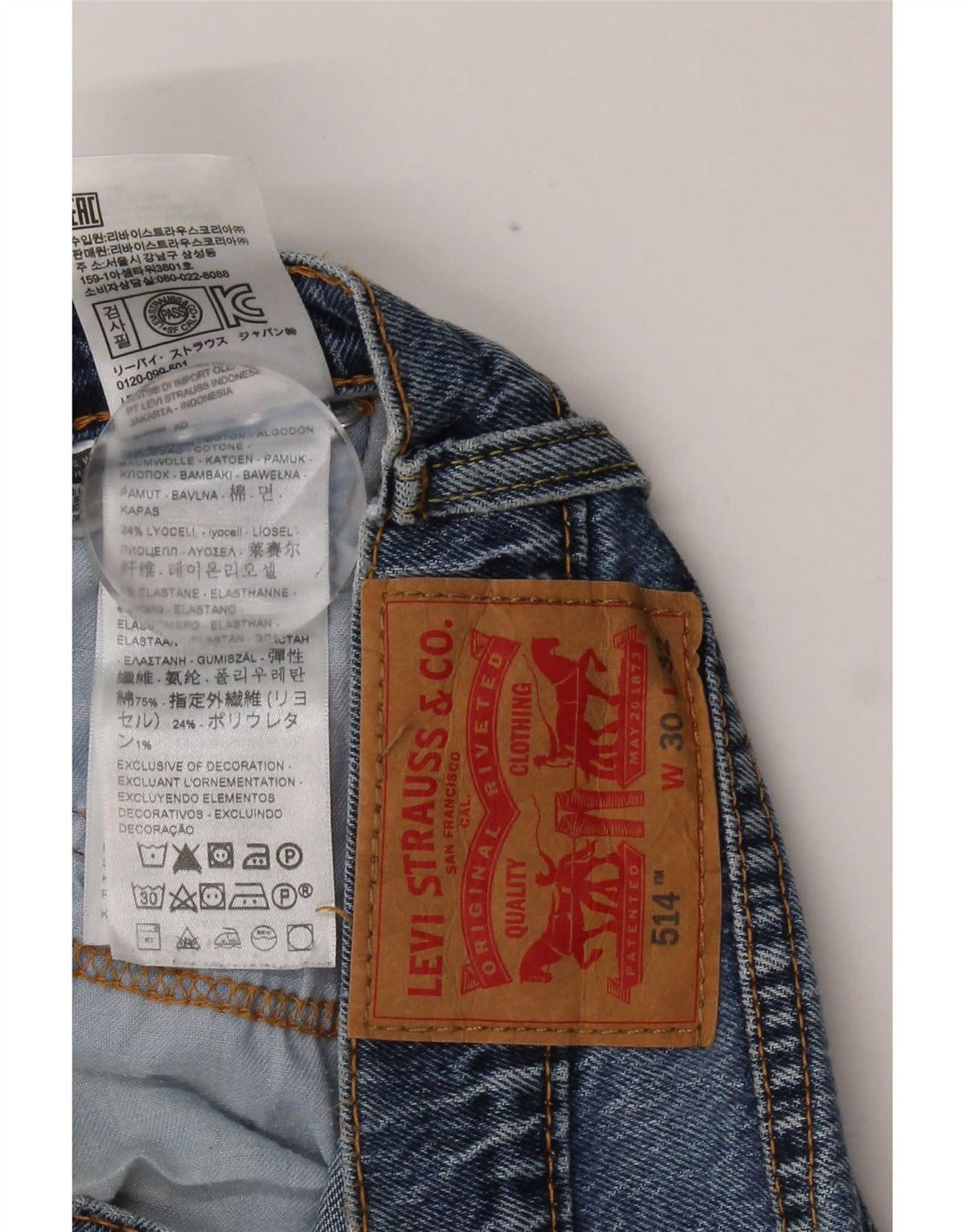 Levi's Hombre 514 Vaqueros Rectos W30 L32 Algodón Azul