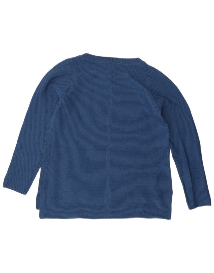 John Lewis - Jersey para mujer con cuello barco, talla 10, poliéster azul pequeño