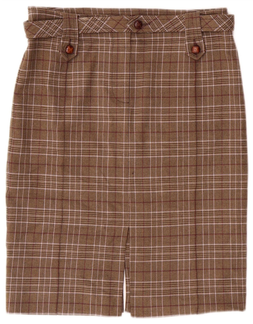 Max & Co. Falda lápiz para mujer IT 38 Small Brown Plaid Classic