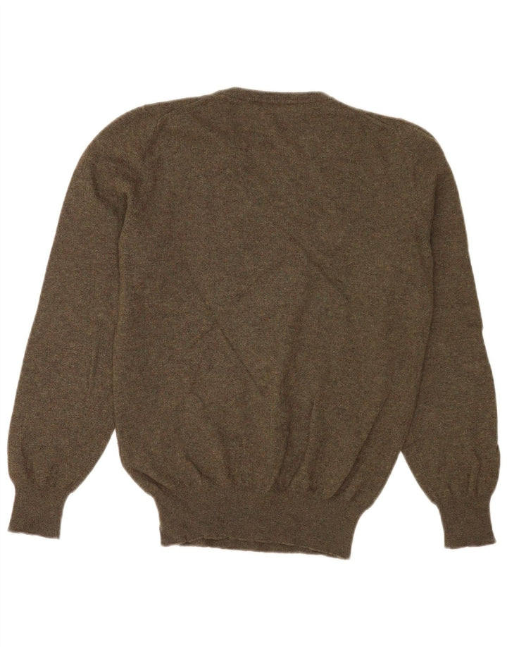 Fred Perry Jersey De Cuello Redondo Para Hombre Pequeño De Lana Caqui