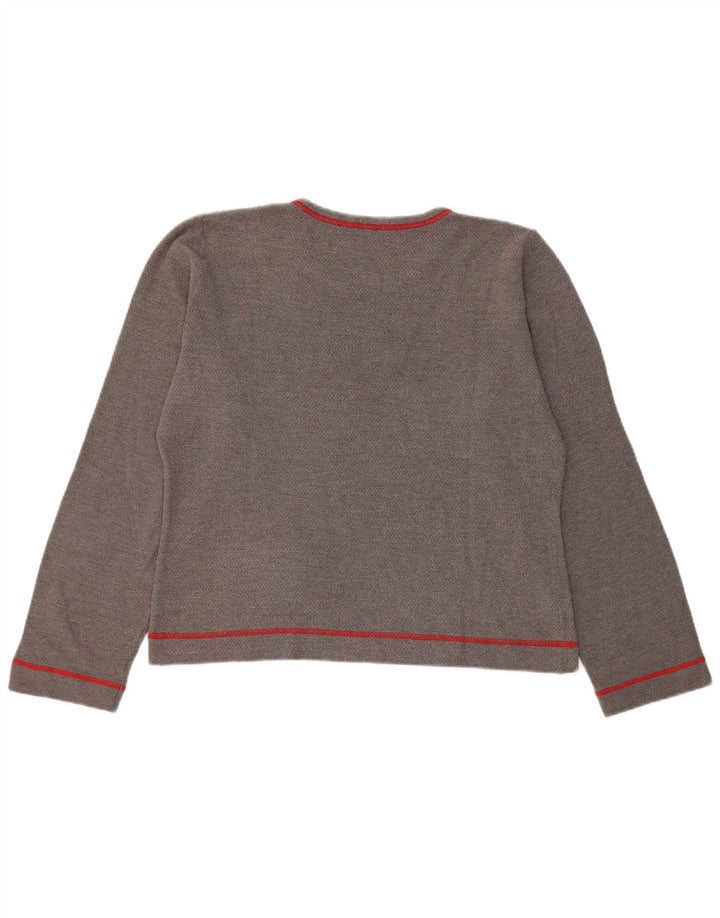 Fila Mujer Crop Graphic Top Manga Larga UK 46 Grande Gris