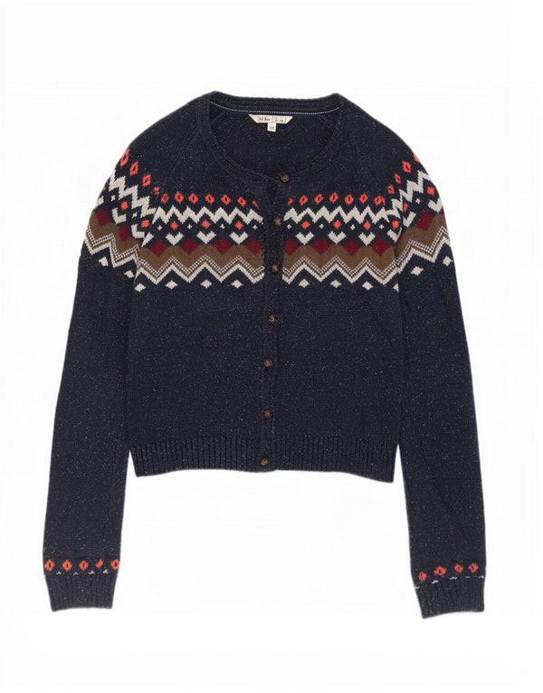 Cárdigan para mujer Fat Face UK 12 Medium Azul marino Fair Isle Algodón