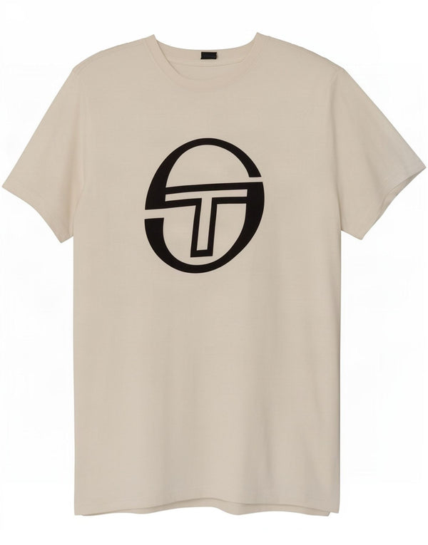 Sergio Tacchini Camiseta gráfica para mujer Top UK 44 Grande Algodón blanco