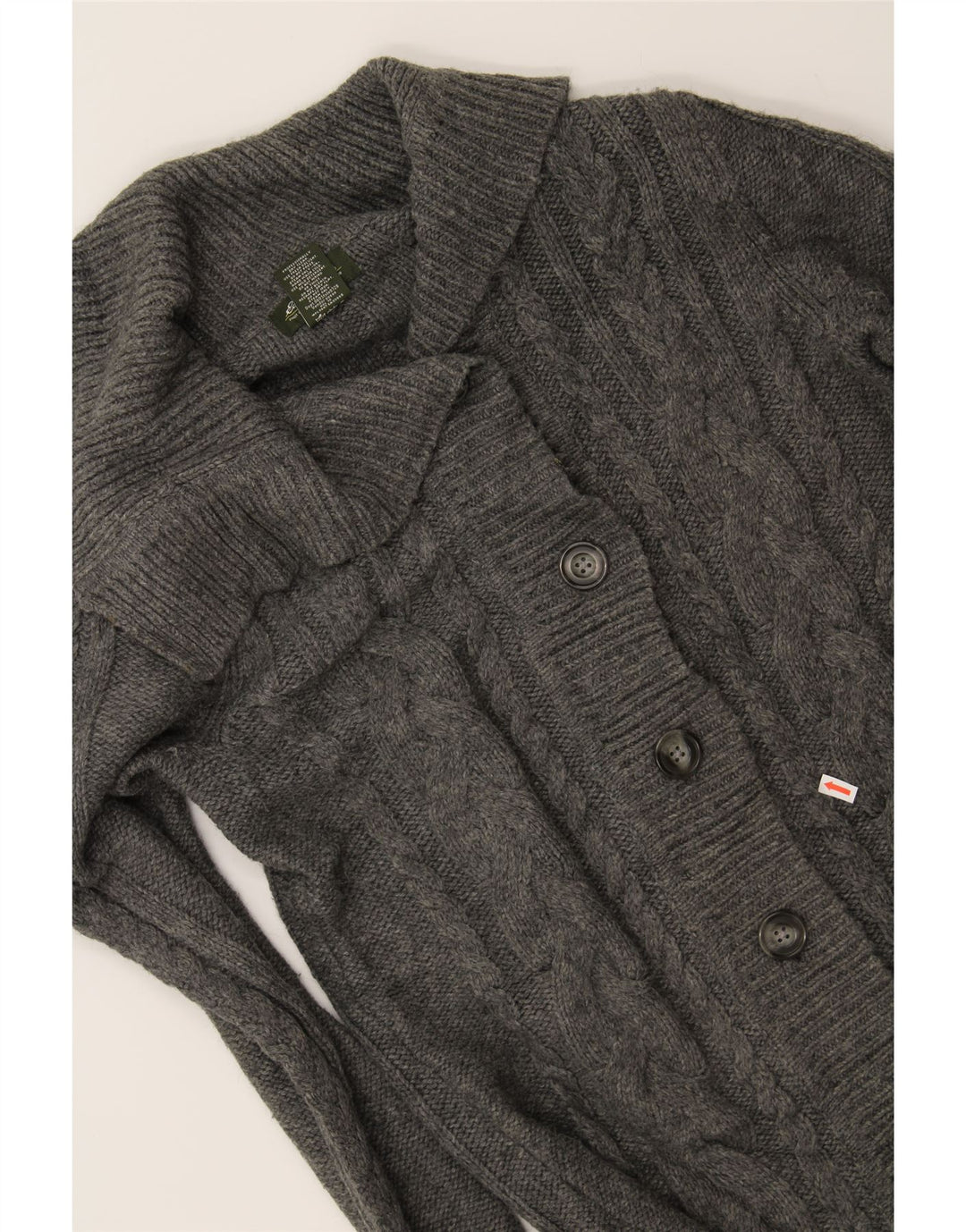 EDDIE BAUER Womens Longline Cardigan Sweater UK 12 Medium Grey Nylon Vintage Eddie Bauer and Second-Hand Eddie Bauer from Messina Hembry 