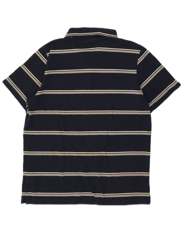 Polo Reebok para hombre de algodón a rayas azul marino grande