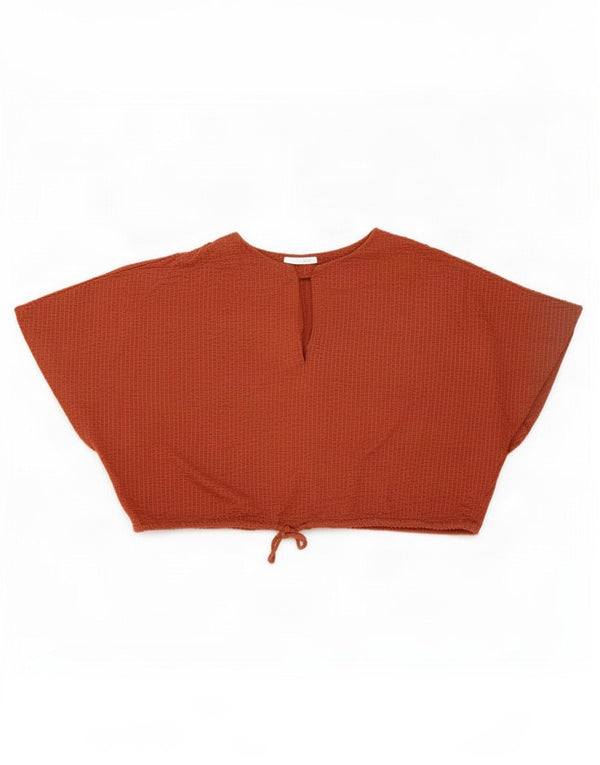 Zara Mujer Trafaluc Crop Blusa Extragrande Reino Unido 44 Algodón Marrón Medio