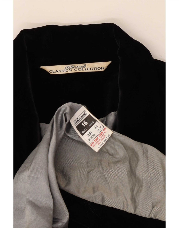 St. Chaqueta tipo blazer de terciopelo con 2 botones para mujer Bernard UK 46 Large Azul marino