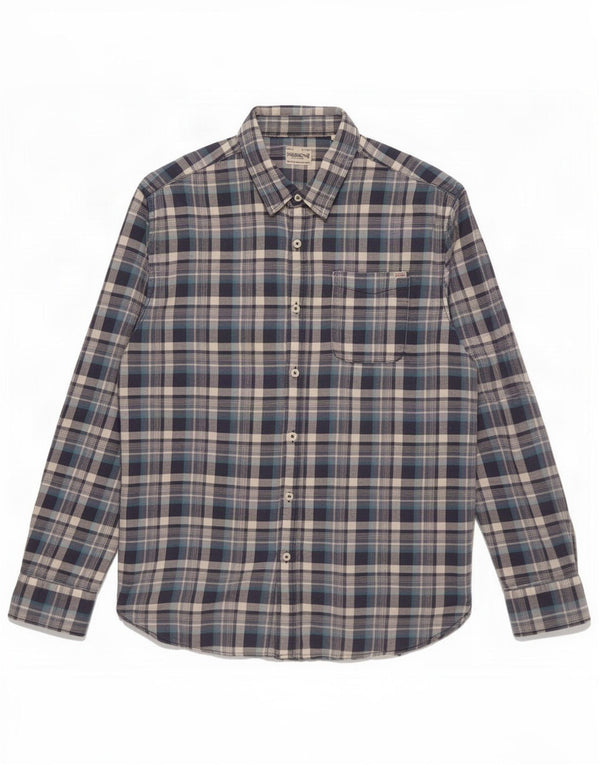 Jack & Jones Camisa de franela para hombre 2XL Algodón a cuadros azul marino