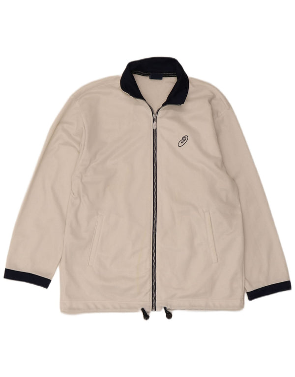 Asics Hombre Chándal Top Chaqueta Pequeña Blanco Colorblock Poliéster Deportes