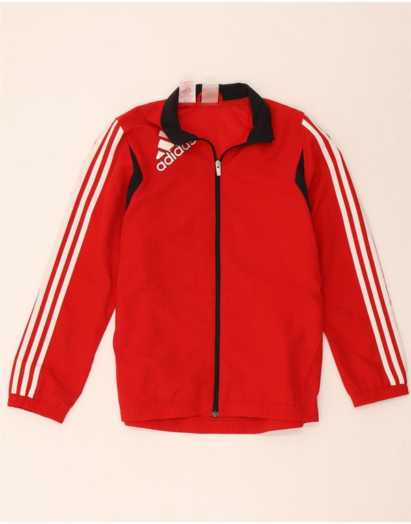 Adidas Boys Graphic Chándal Top Chaqueta 13-14 Años Rojo Poliéster