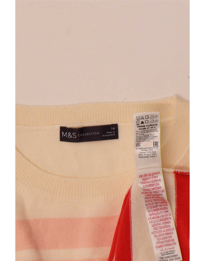 Marks & Spencer Suéter tipo jersey con cuello barco para mujer UK 14 Medium Off White
