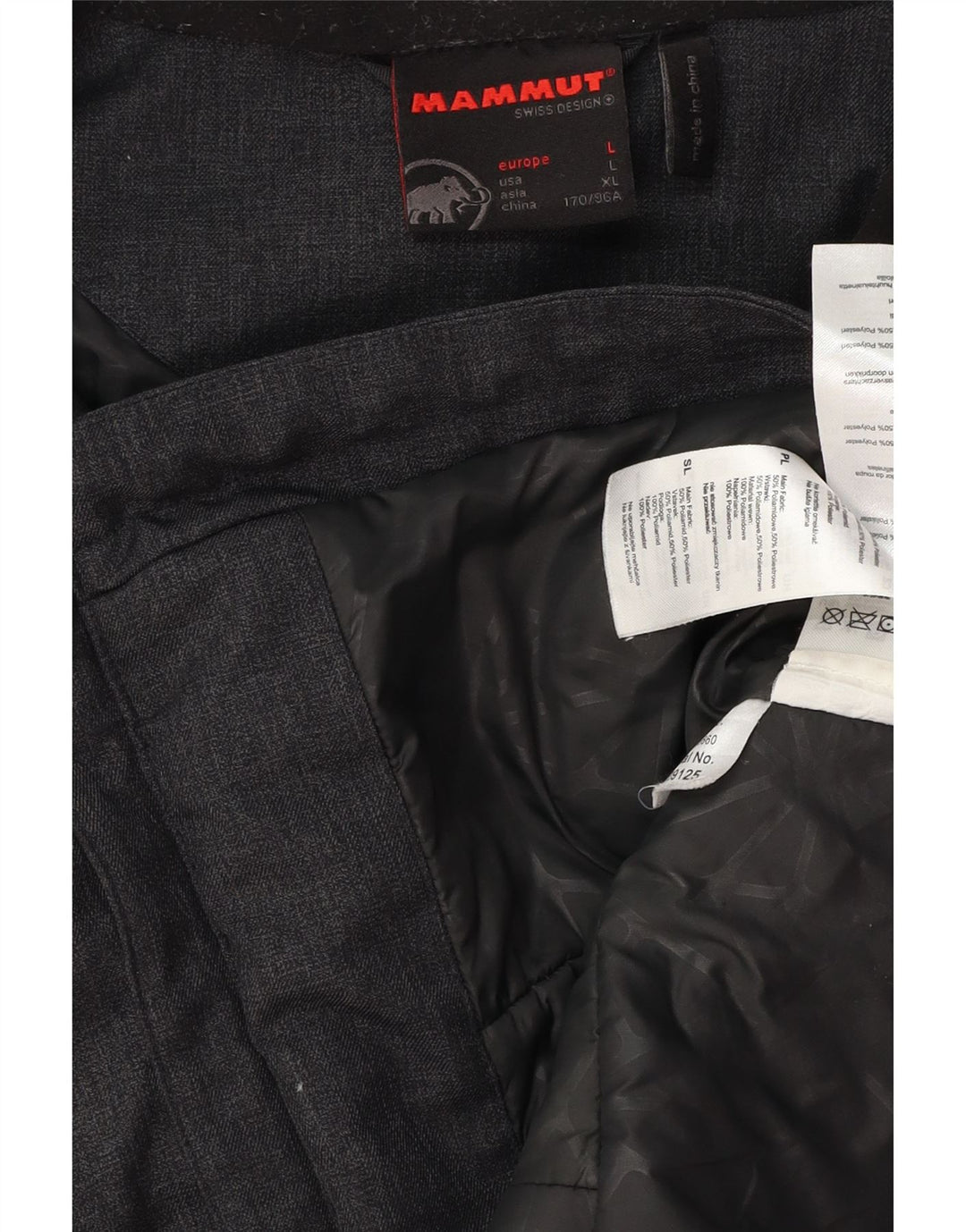 MAMMUT Abrigo cortavientos con capucha para mujer UK 46 Poliéster gris grande