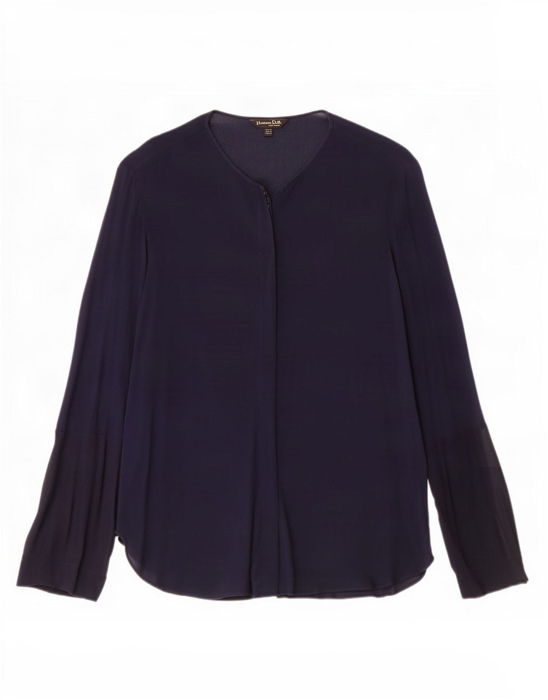 Massimo Dutti Blusa Camisa Mujer EU 40 Medio Azul Marino Viscosa