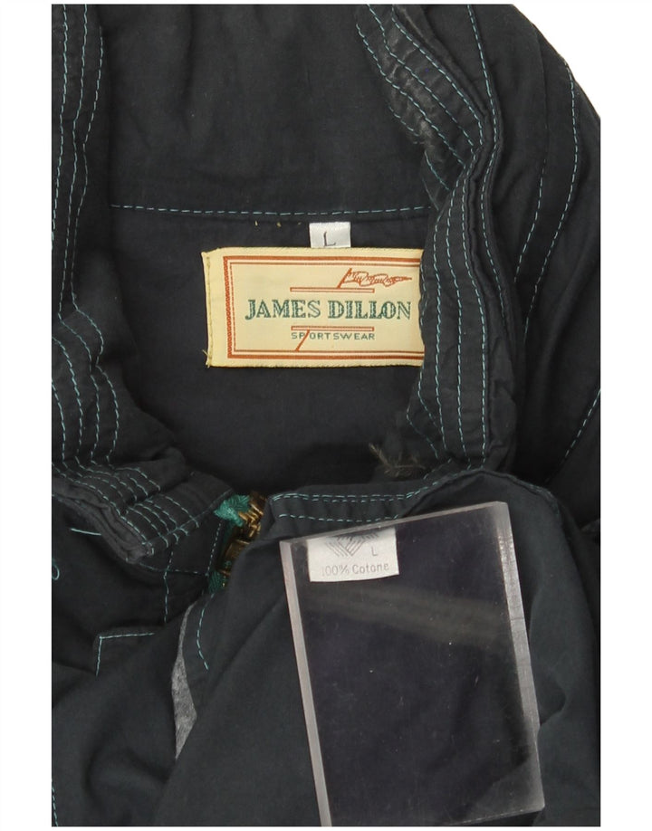 JAMES DILLON Chaqueta utilitaria con capucha para hombre Reino Unido 40 Grande Algodón azul marino