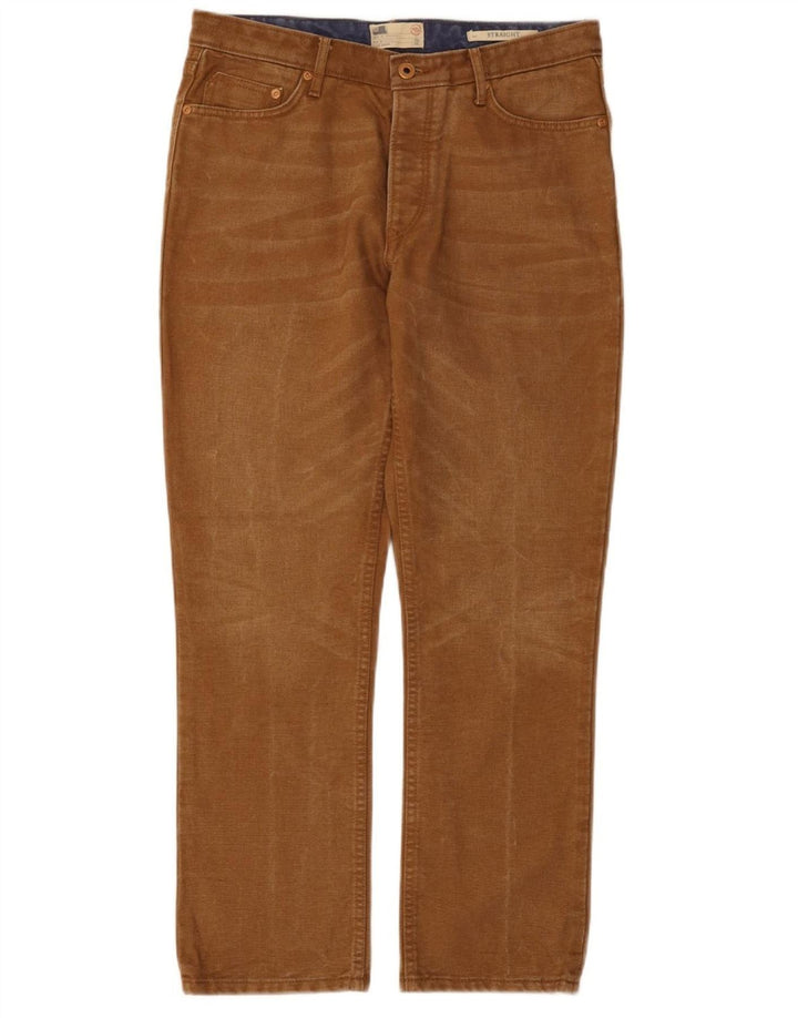 Marks & Spencer Vaqueros rectos para hombre W32 L29 Algodón marrón
