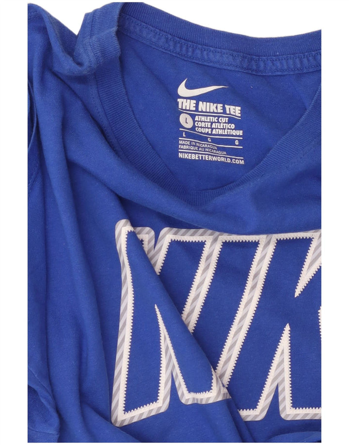 NIKE Camiseta gráfica de corte atlético para hombre, talla grande, azul