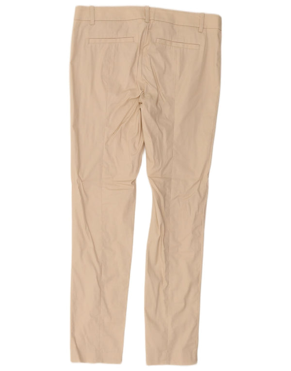 Stefanel Pantalones informales ajustados para mujer IT 42 Medium W34 L30 Algodón beige