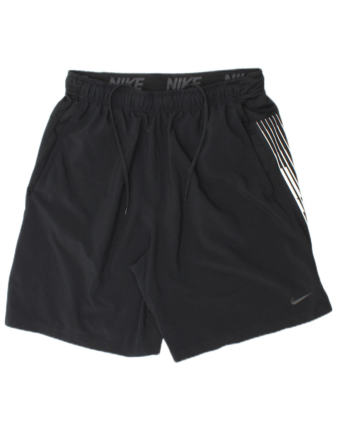 NIKE Pantalones cortos deportivos Dri Fit Graphic para hombre, poliéster negro grande