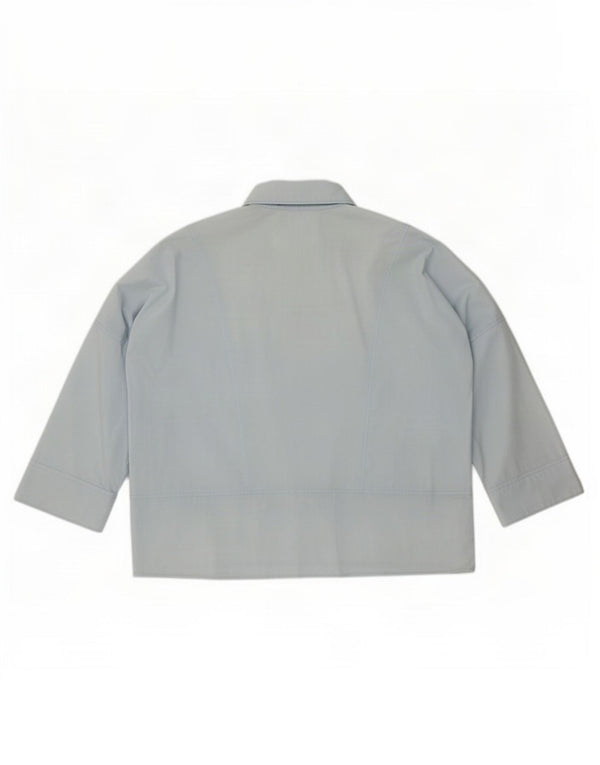 Benetton Jersey Extragrande De Manga 3/4 Mujer UK 40 Small Azul Algodón