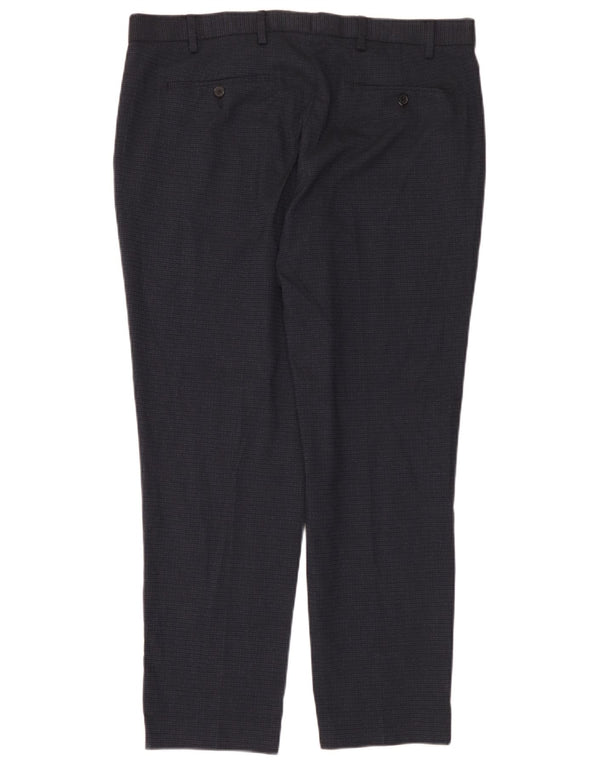 Marks & Spencer Pantalones casuales rectos para hombre W38 L29 Poliéster azul marino