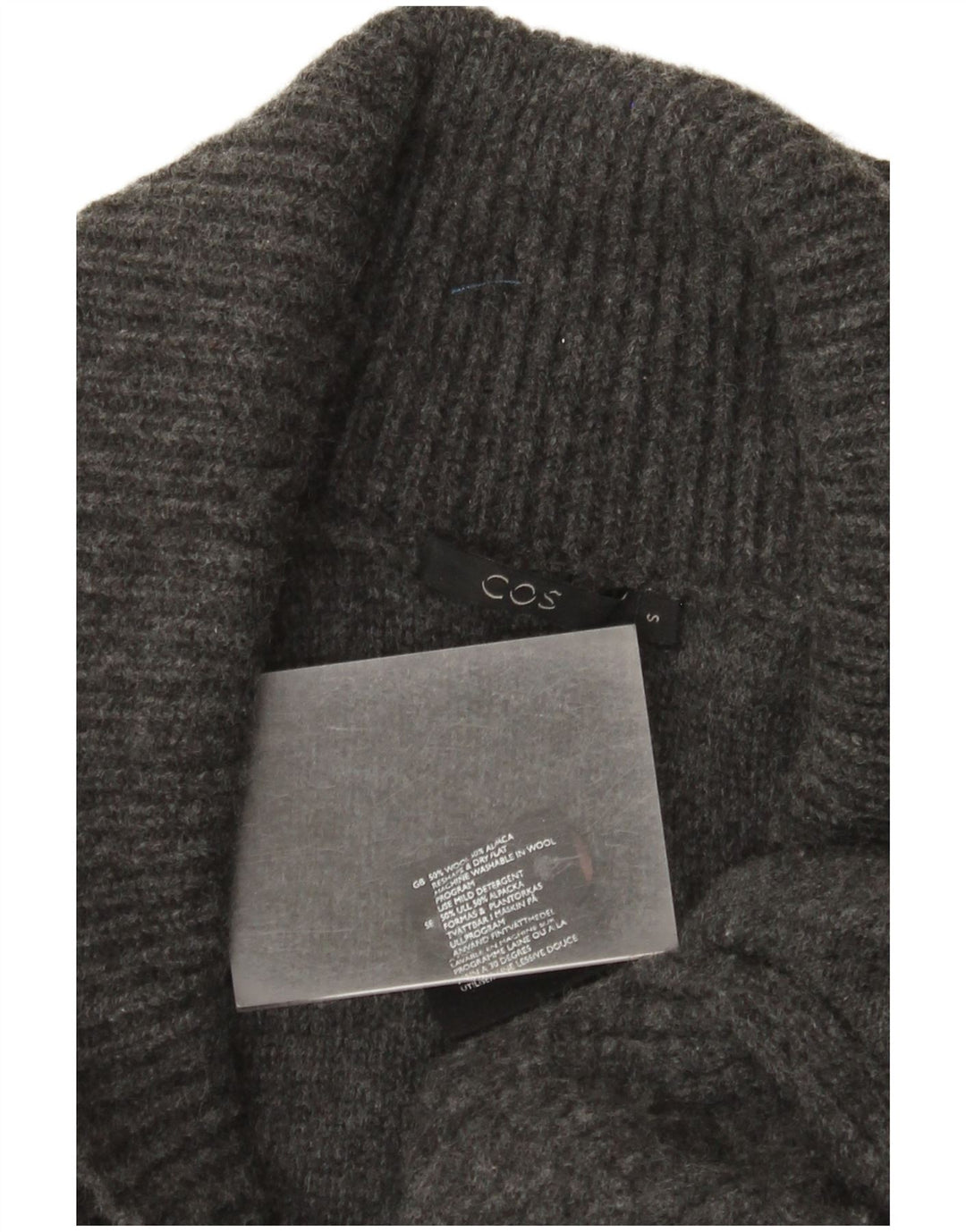 Cos - Cárdigan largo para mujer, talla 10, lana gris pequeña