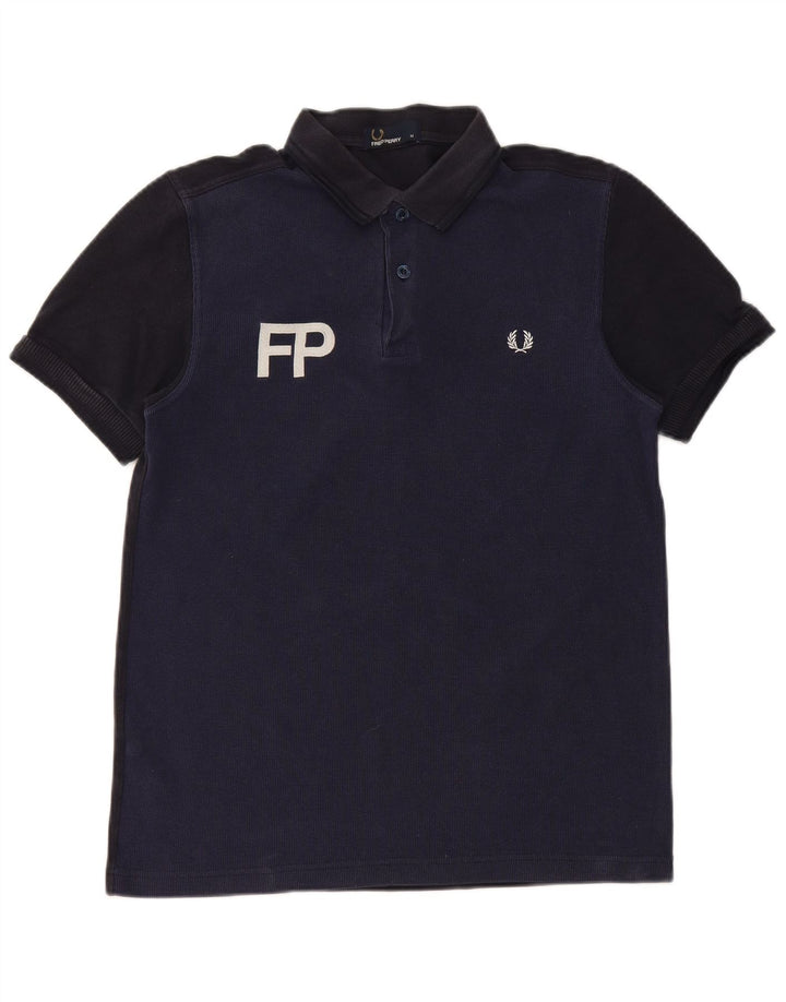 Fred Perry Polo Gráfico Para Hombre De Algodón Con Diseño Color Block En Azul Marino Medio