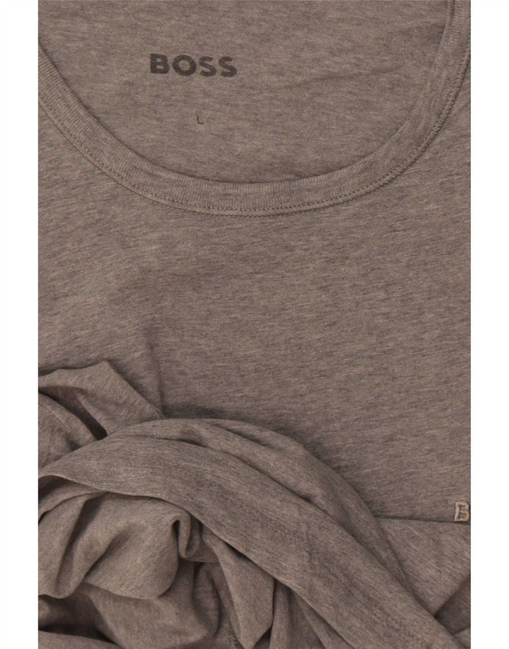 Hugo Boss Hombre Camiseta Top Grande Gris Moteado