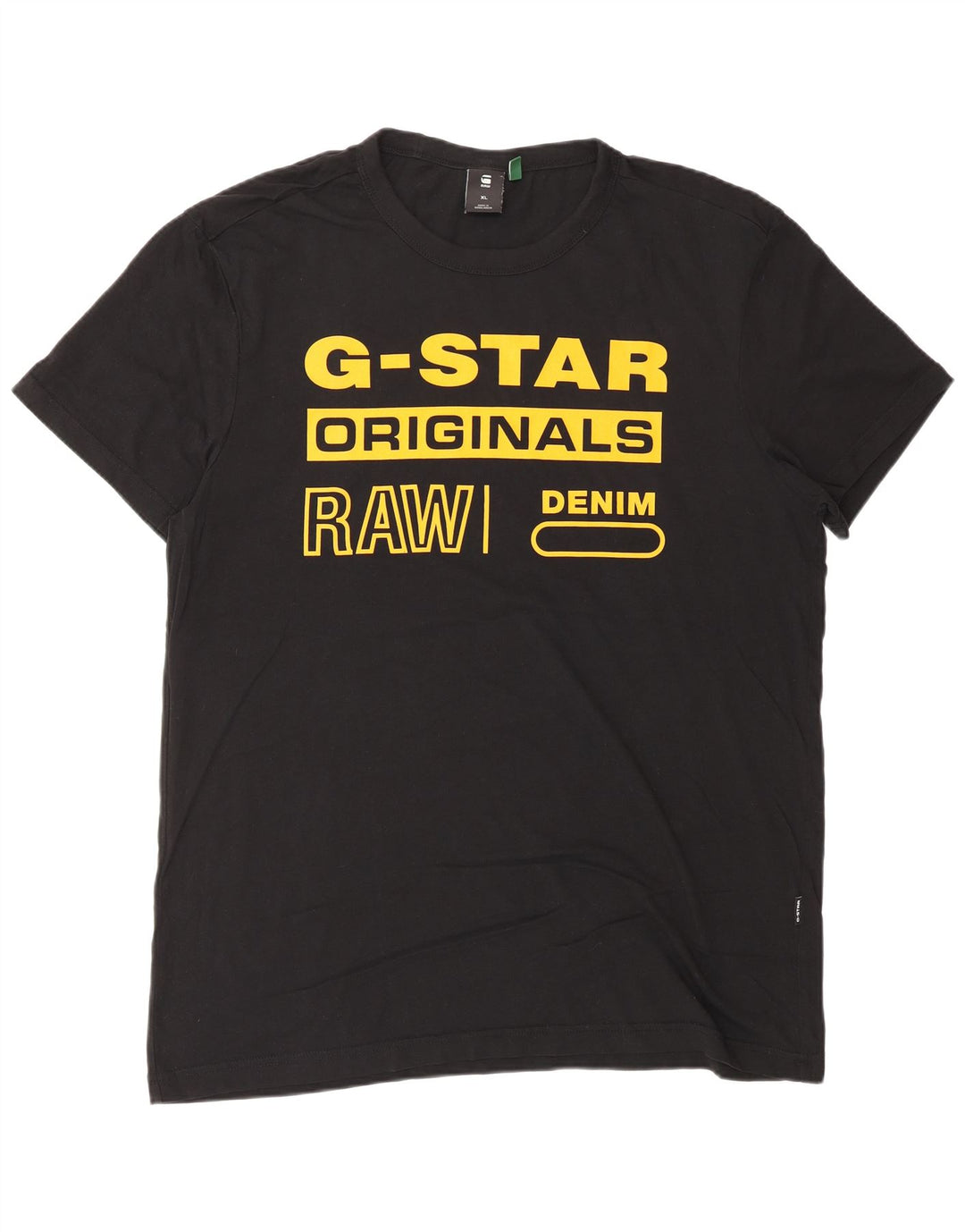 G-STAR Camiseta gráfica para hombre Top XL Algodón negro