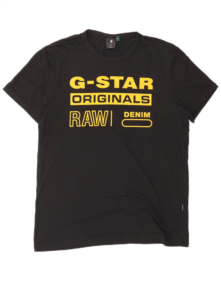 G-STAR Camiseta gráfica para hombre Top XL Algodón negro