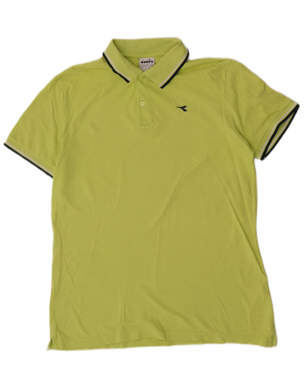 Diadora Polo Hombre XL Algodón Rayas Verde