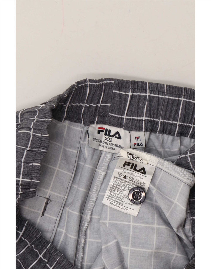 Fila Shorts deportivos para hombre XS Gris Cuadros Poliéster