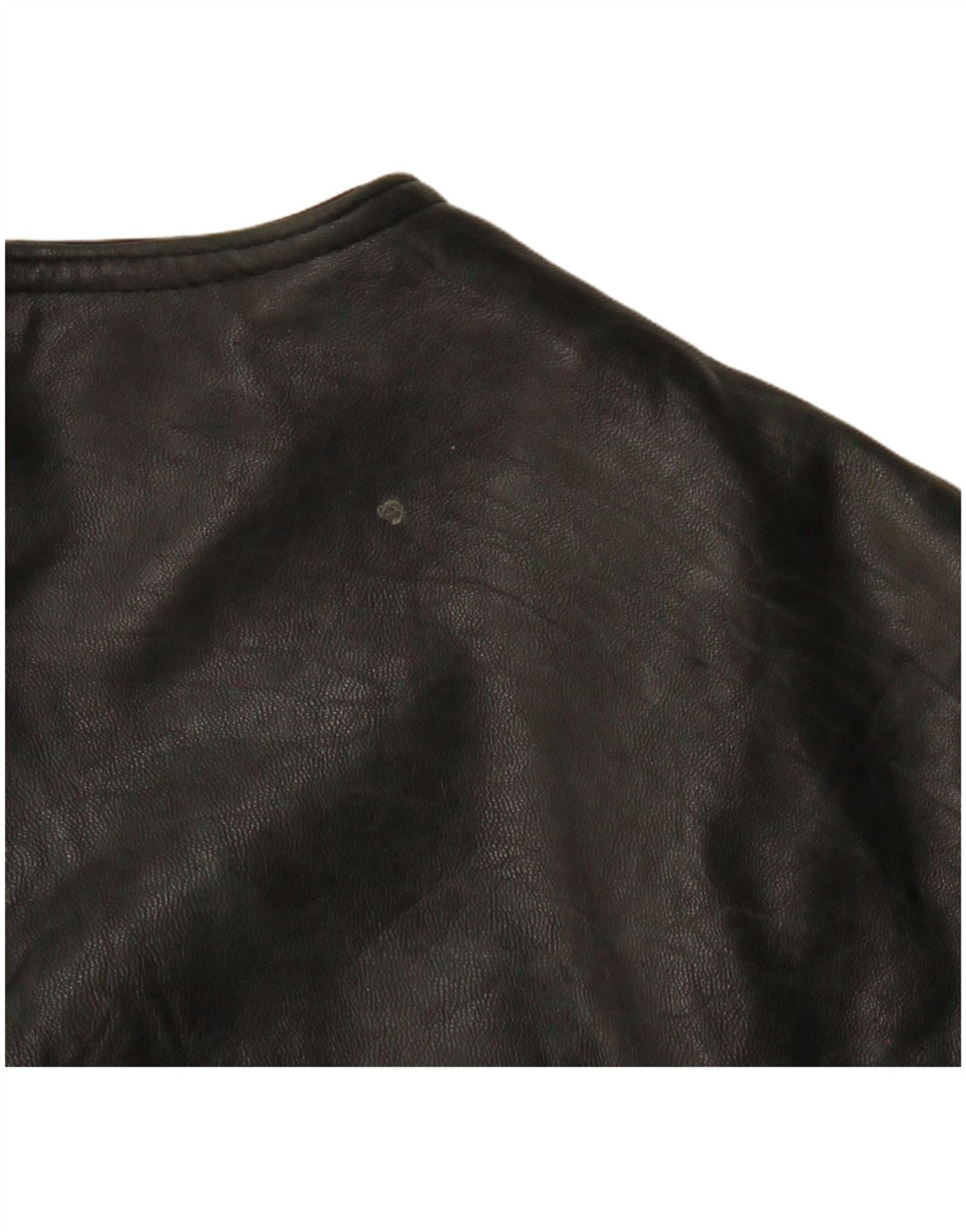 VINTAGE Chaleco de cuero para hombre IT 50 Medio Negro