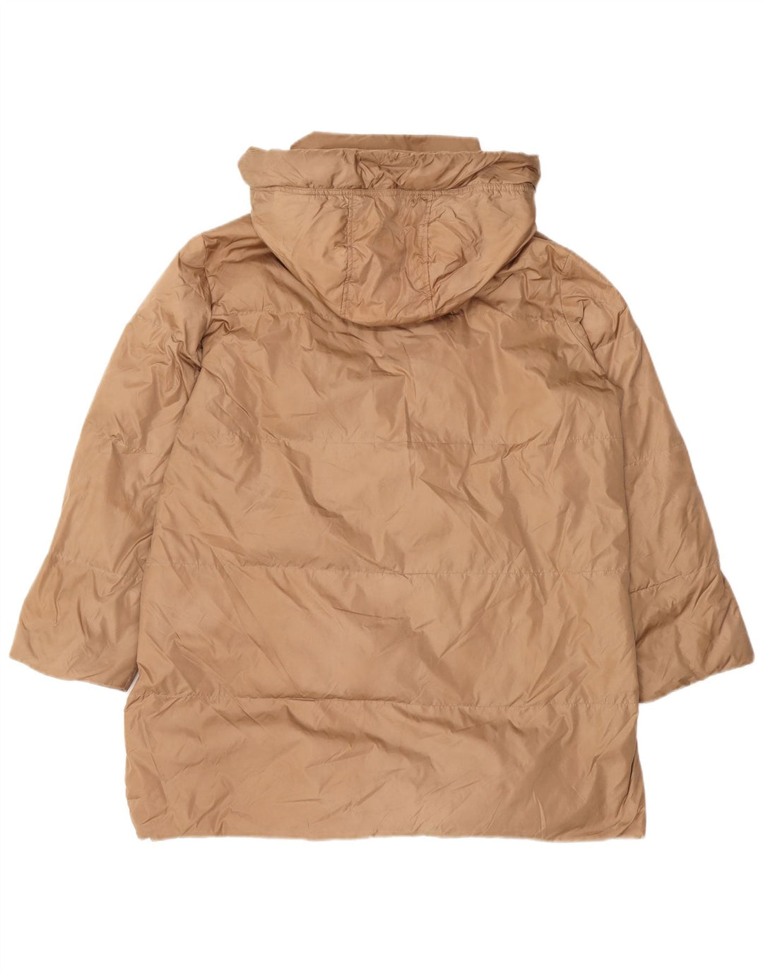 Zara Mujer Abrigo Acolchado Extragrande Con Capucha UK 10 Small Beige