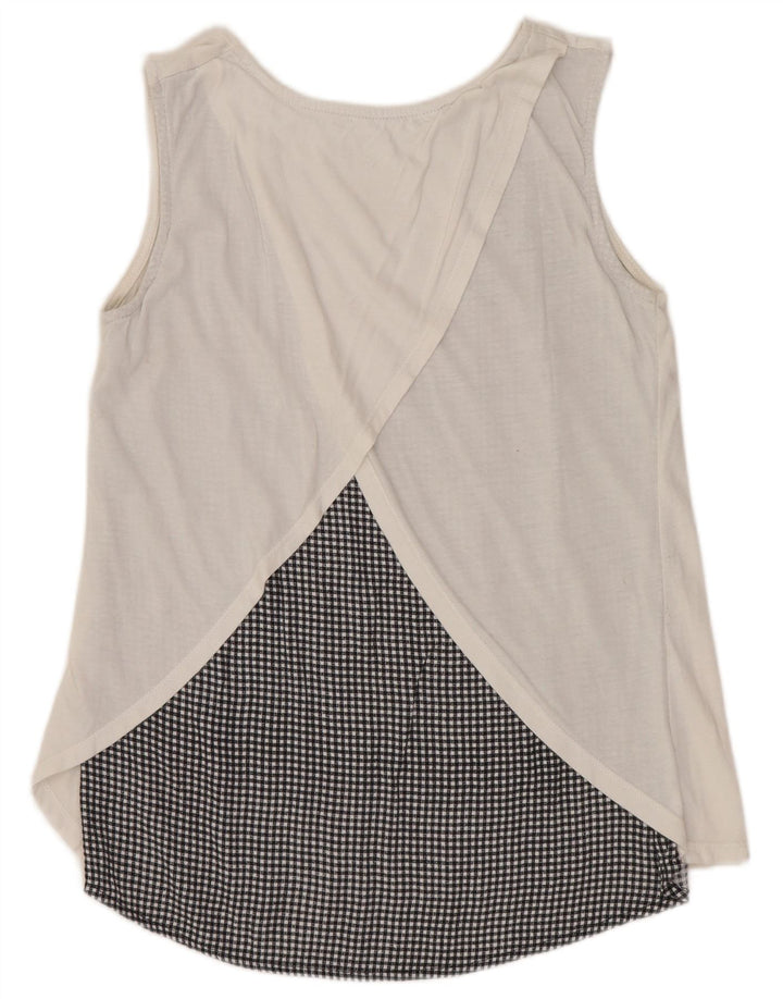 DESIGUAL Blusa sin mangas para mujer Top UK 10 Small White Floral