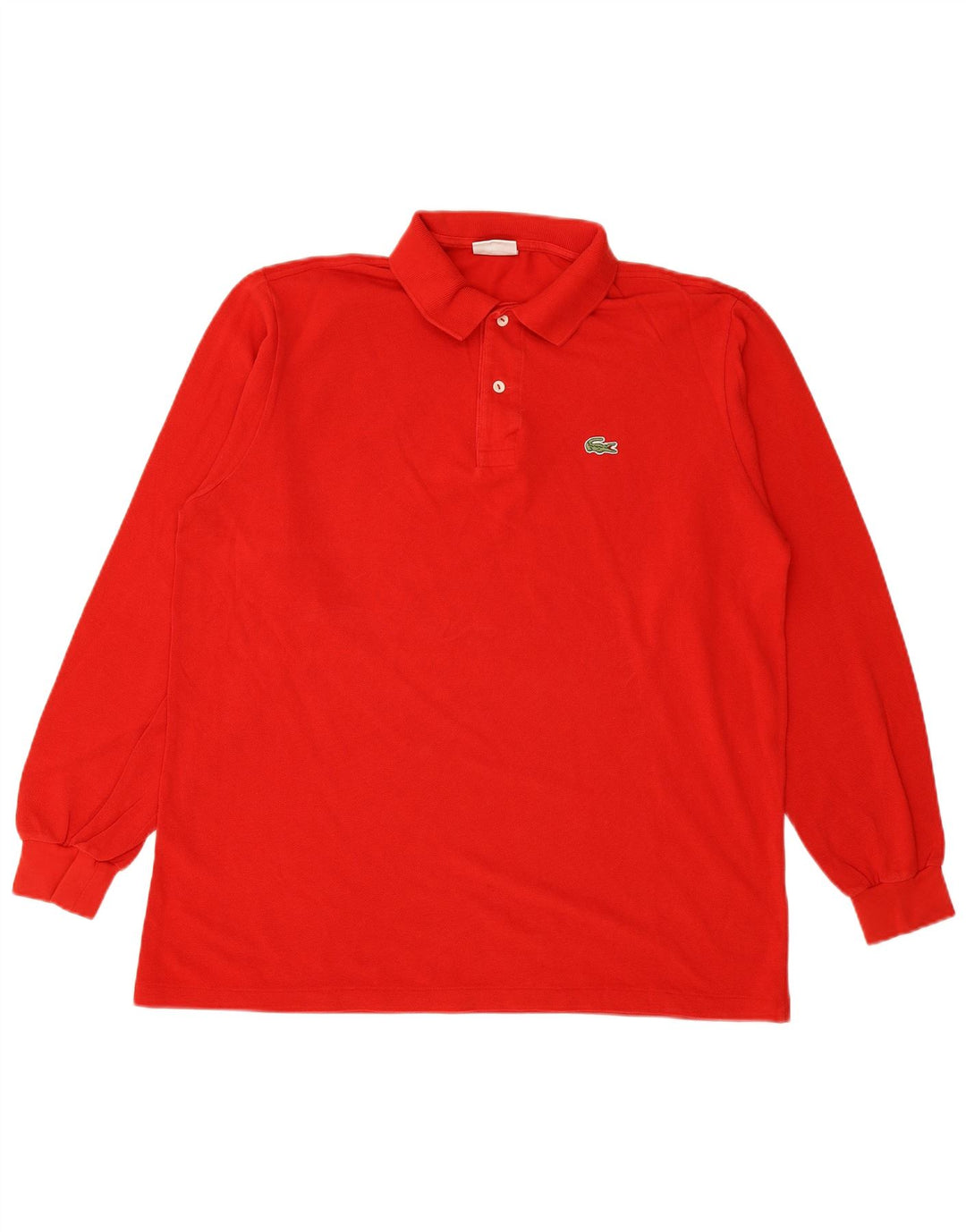 LACOSTE Polo de manga larga para hombre talla 5 grande algodón rojo