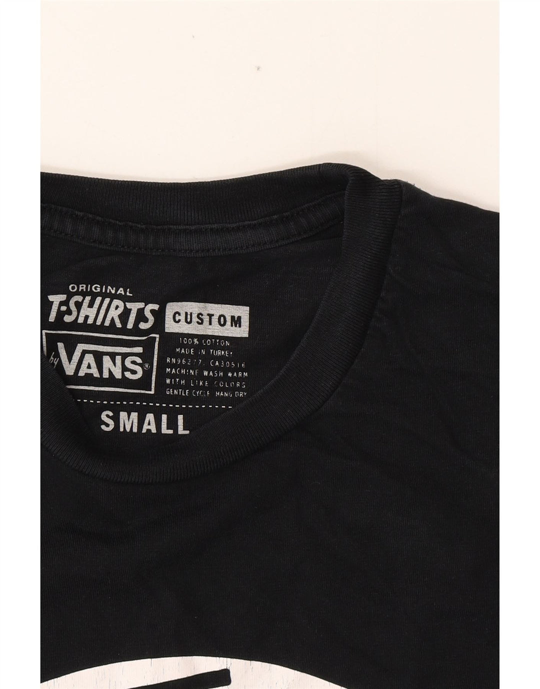 VANS Camiseta gráfica de ajuste personalizado para hombre Top pequeño de algodón negro