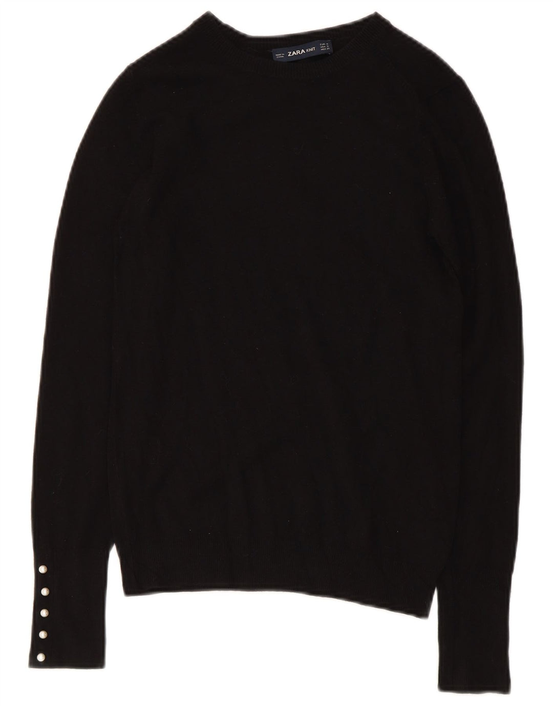Zara - Jersey con cuello barco para mujer, talla 8, color negro