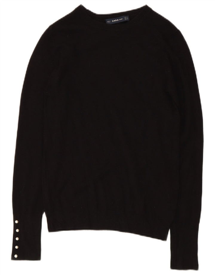 Zara - Jersey con cuello barco para mujer, talla 8, color negro