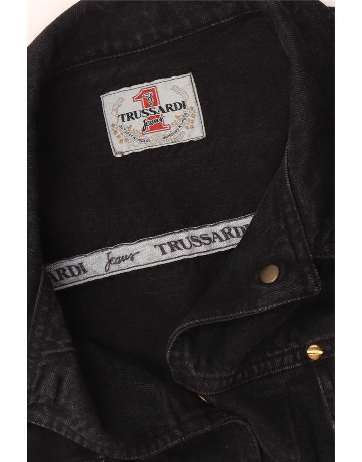 Trussardi Chaqueta Vaquera Corta para Mujer UK 42 Medium Black