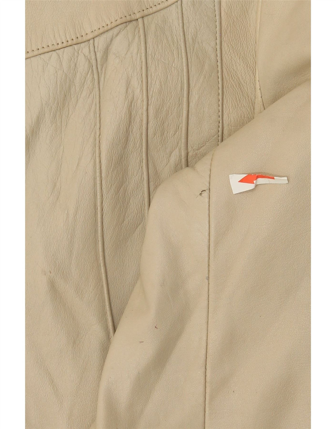Vintage mujer chaqueta de cuero Reino Unido 10 pequeño beige