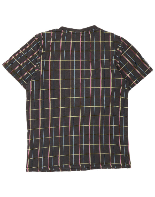 NIKE Camiseta para Hombre Top UK 39/40 Medium Black Check Cotton
