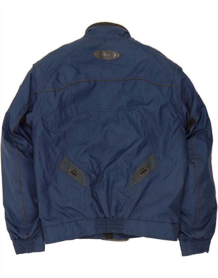 SPYKE Mens Racer Jacket UK 38 Medium Navy Blue Colourblock Polyamide Vintage Spyke and Second-Hand Spyke from Messina Hembry 